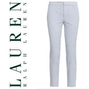 Lauren Ralph Lauren Petite Seersucker Skinny Pants